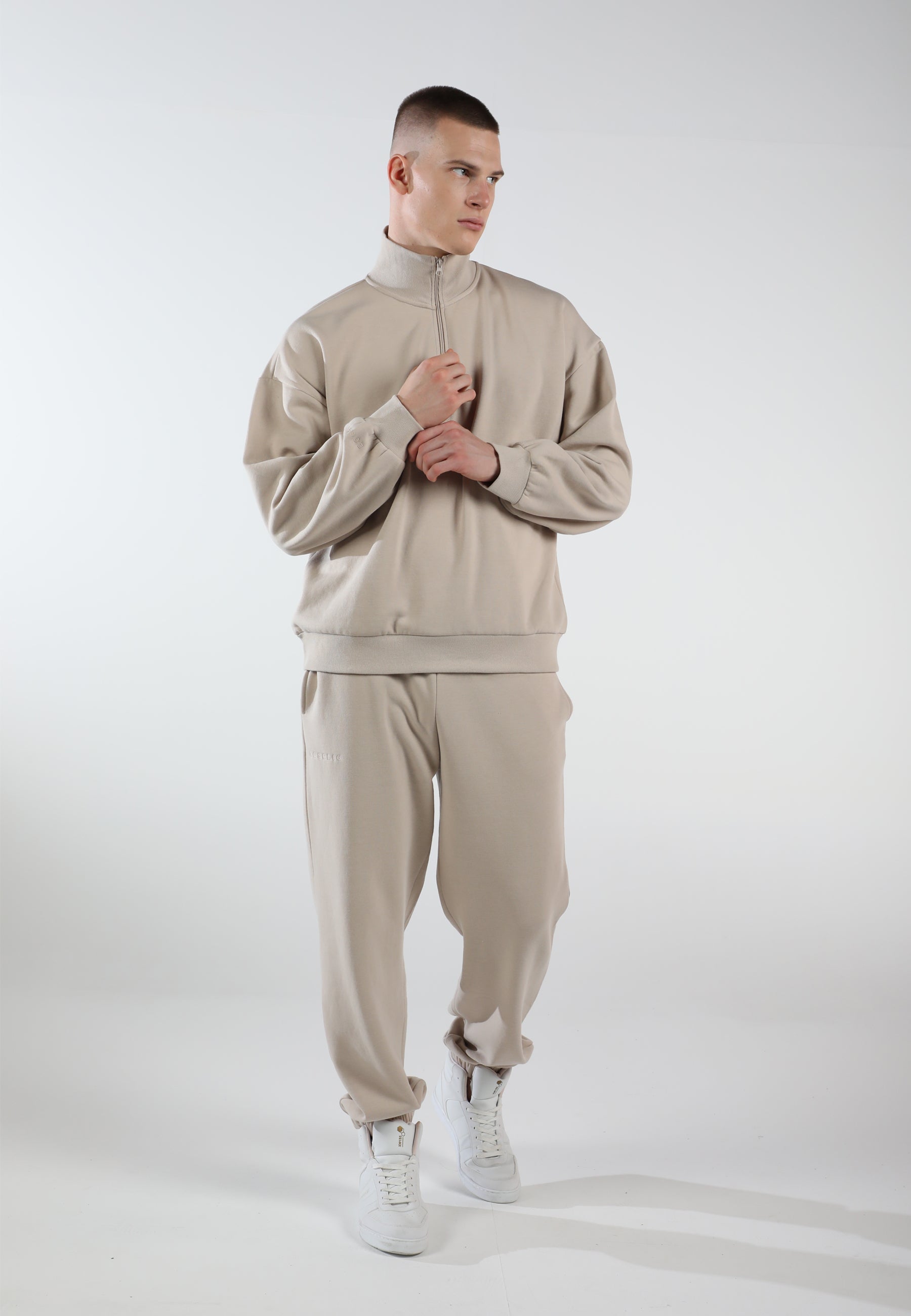 Oversized Sweatpants for Men Creamy Beige Eoselio