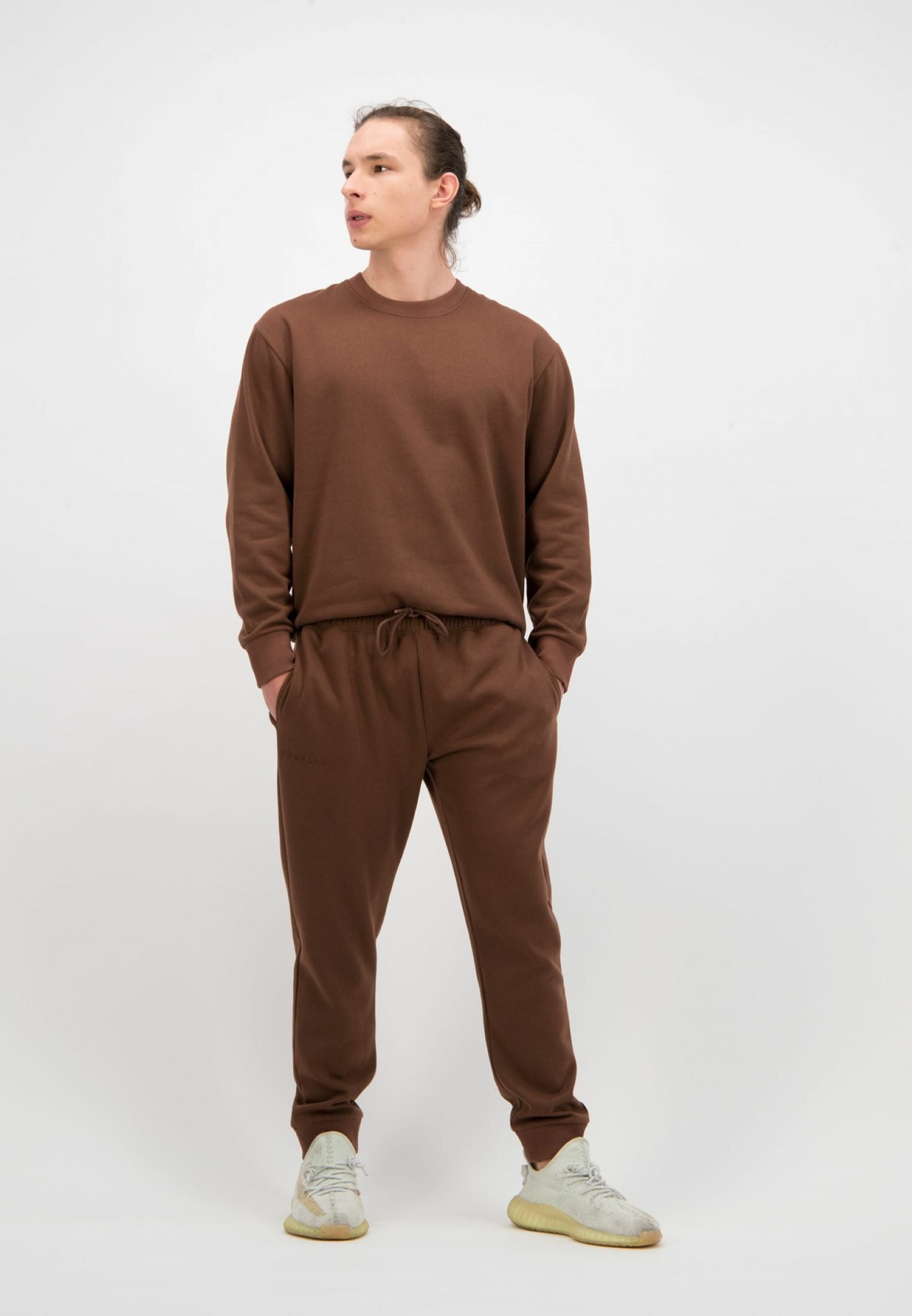 Chocolate brown joggers on sale