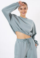 Cropped Crewneck Sweatshirt / Sage Green