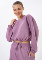 Cropped Crewneck Sweatshirt / Plum