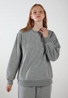 Oversized Crewneck Sweatshirt / Moon Grey