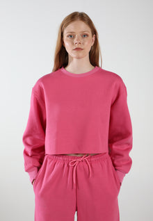 Sudadera corta con cuello redondo Elevate - Lover Pink 