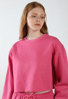 Sudadera corta con cuello redondo Elevate - Lover Pink 