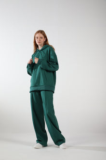 Oversized Wide Leg Palazzo Pants / Evergreen