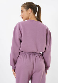 Cropped Crewneck Sweatshirt / Plum