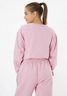 Cropped Crewneck Sweatshirt / Candy Pink